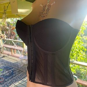 Superdown black mesh bustier crop top NWOT